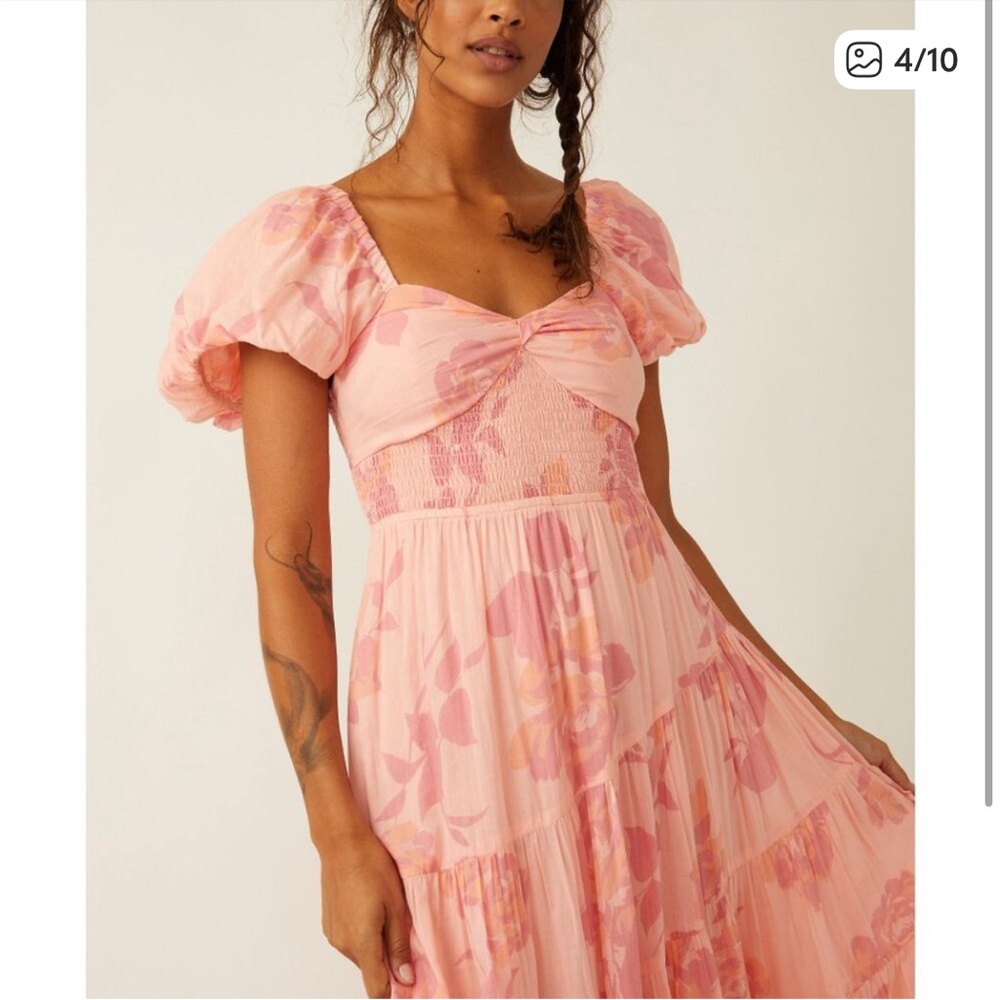 Free People Pink Floral Maxi Dress